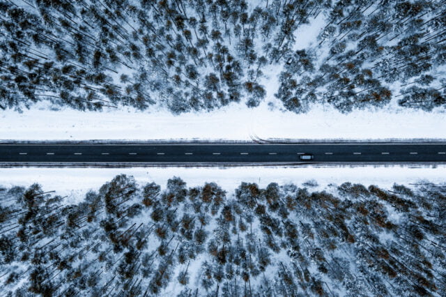 Icy roads for Alaska Truck Driving