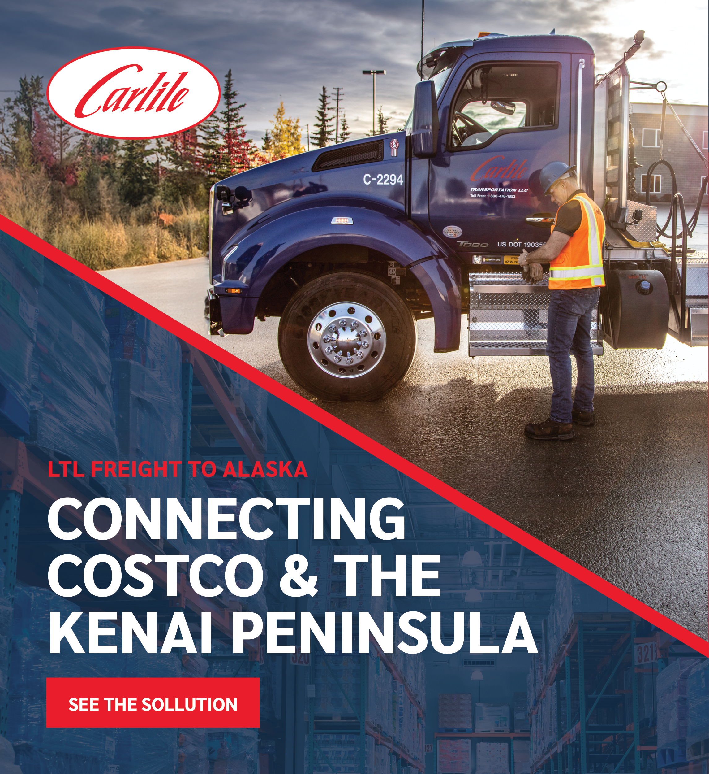 ltl freight to alaska- connecting costco to the Kenai Peninsula graphic